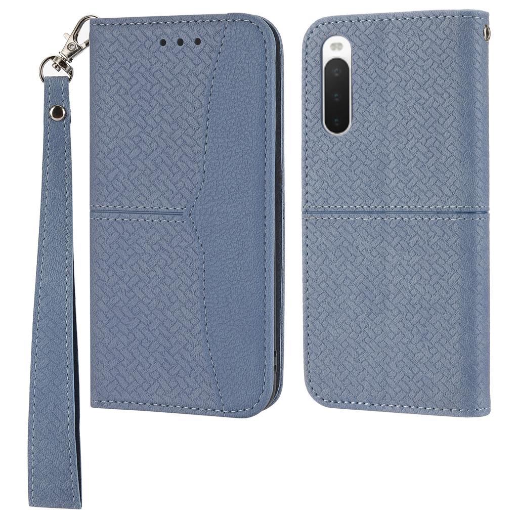 For Sony Xperia 5 IV 5G Case Woven Texture PU Leather Wallet Phone Cover