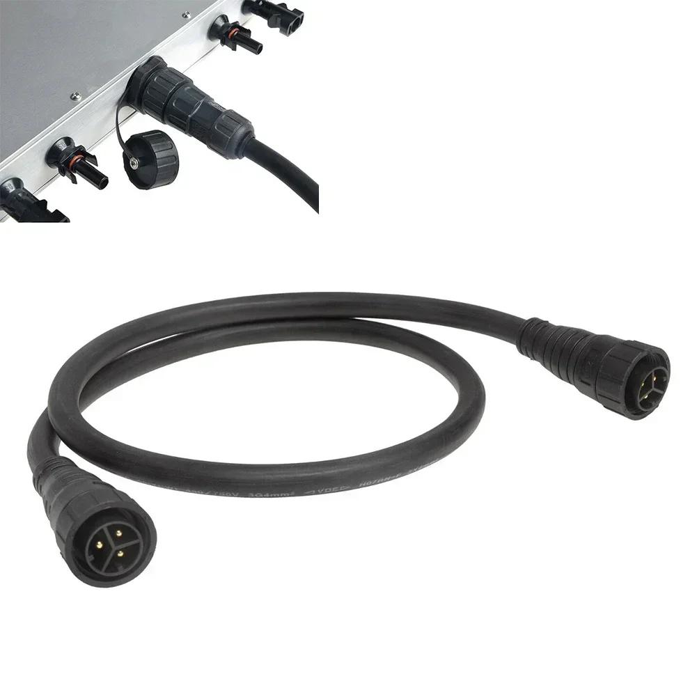 1 Stück M25 AC-Kabel 2M Stromkabel-Steckverbinder Verlängerungskabel für wasserdichte Netzgekoppelte Mikrowechselrichter 600W/1400W 450/750V Schwarz