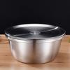 4Pcs Set 304 Stainless Steel Bowl with Lid Kitchen Cooking Salad Bowls Mixing Set Washing Waste Basket Soup Bowl Soup Bowl | Bowls