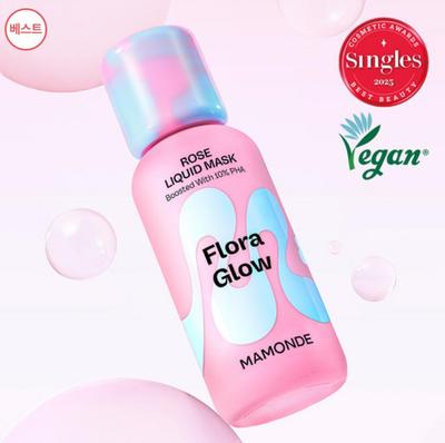 Flora Glow Rose Liquid Mask 80ml – Exfoliating & Hydrating Vegan K-Beauty Essence
