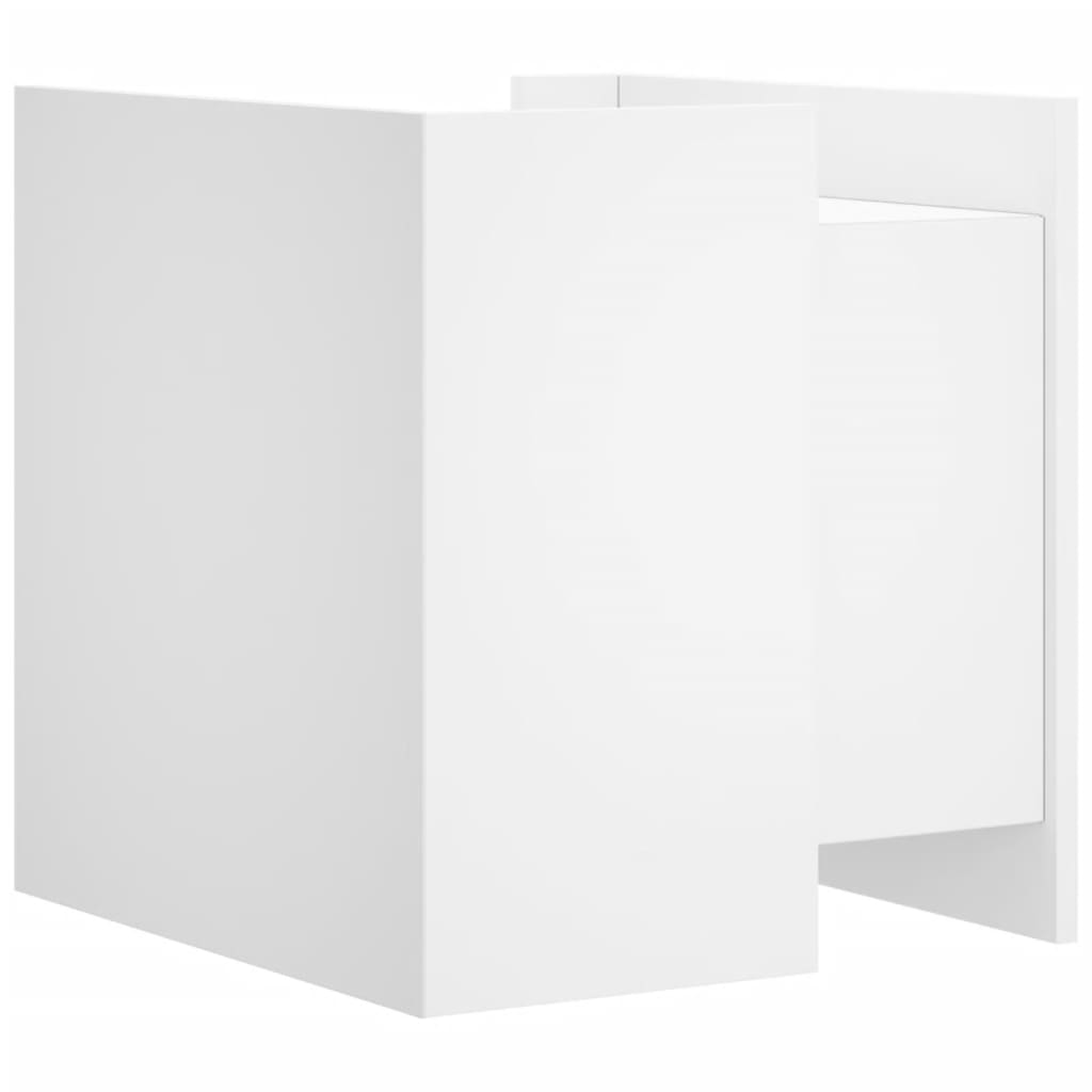 Vidaxl Bedside Table, White, 45X50X50 Cm, Wood-Based Material