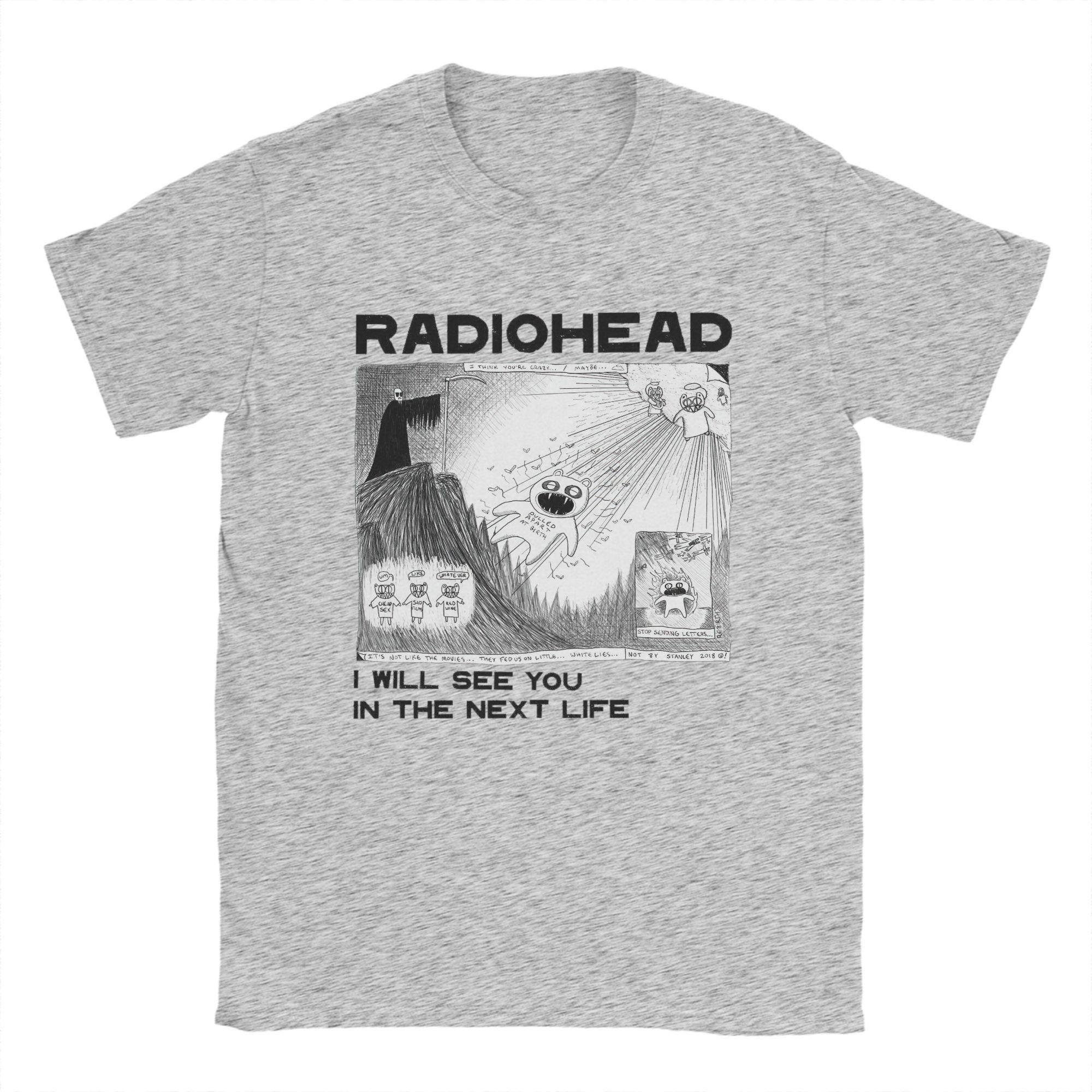 

Rock Radiohead T Shirt 100% Cotton Casual T-Shirts Round Neck The Bends Music Album Tee Shirt Short Sleeve Clothing Summer 4XL
