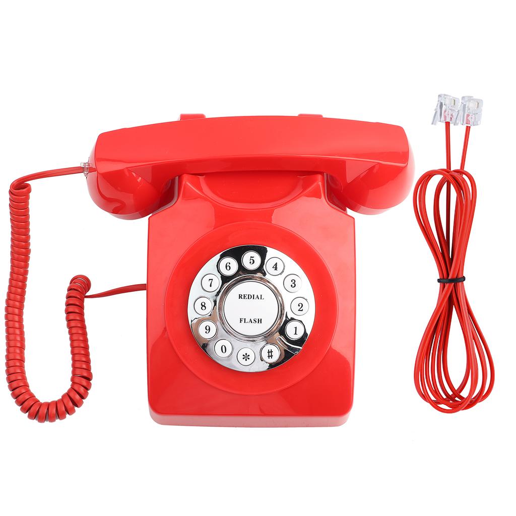 Western Stil Vintage Antik Telefonnummernspeicher Klare Tonqualität Retro Telefon ‑ Rot