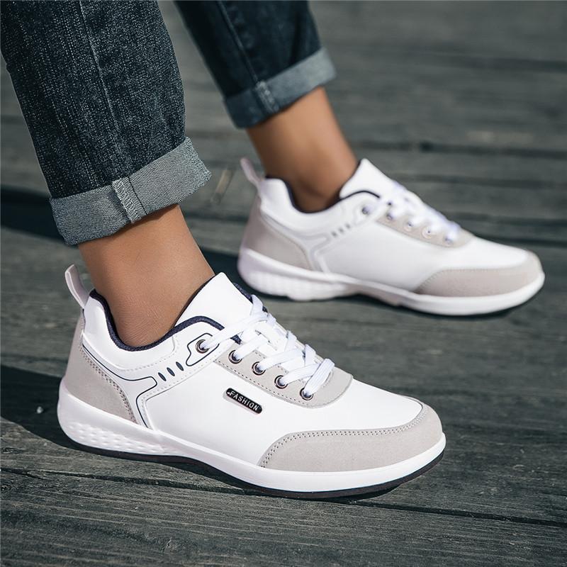 

2025 Men s Spring and Autumn Breathable new leather Casual sports shoes, breathable flat shoes, plus-size running shoes 47