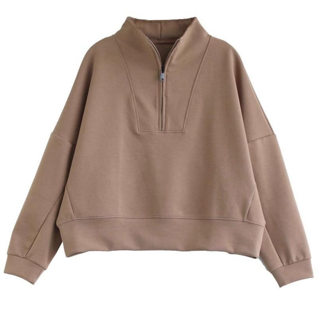 Stand-up Collar Half-chain Sweater Women's Autumn and Winter Long-sleeved Pullover Casual Top Loose Plus Size Women's Clothing