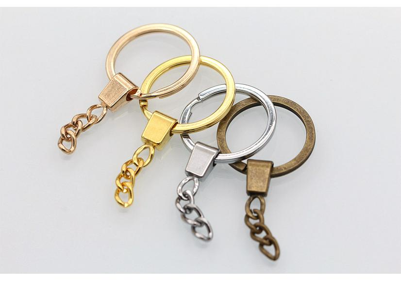 Handmade DIY Keychain Kit: Flat Ring & Square Chain A341