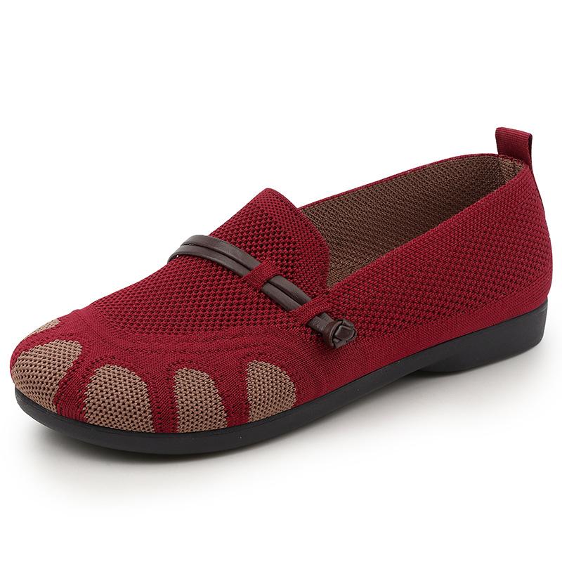 

Новая весенняя женская обувь на мягкой подошве, не утомляет, повседневные одинарные туфли на плоской подошве, с мелким вырезом и на одном ремешке, для среднего и пожилого возраста 41 красный