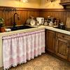 Bandeau à carreaux Rideaux Rideau floral, Bandeau de fenêtre style ferme, 1 panneau, Léger pour cuisine Rideau filtrant avec tunnel pour tringle Salle à manger Chambre à coucher