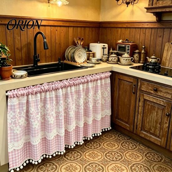 Bandeau à carreaux Rideaux Rideau floral, Bandeau de fenêtre style ferme, 1 panneau, Léger pour cuisine Rideau filtrant avec tunnel pour tringle Salle à manger Chambre à coucher