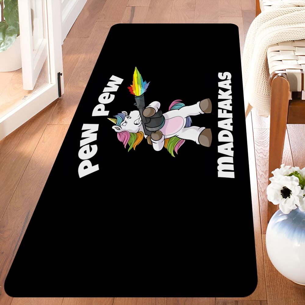 MADAFAKAS Teppichmuster Eingangstürmatte Waschbar Rutschfest Wohnzimmer Sofa Stühle Bereichsmatte Küche Willkommen Fußmatte