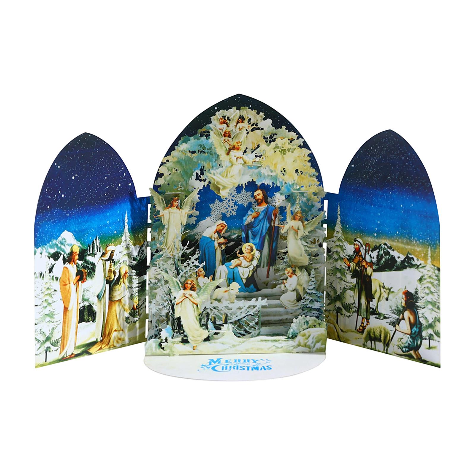 

Рождество -вверх Открытка 3D Пасхальная Настольная Карточка Праздничное Благословение Подарок