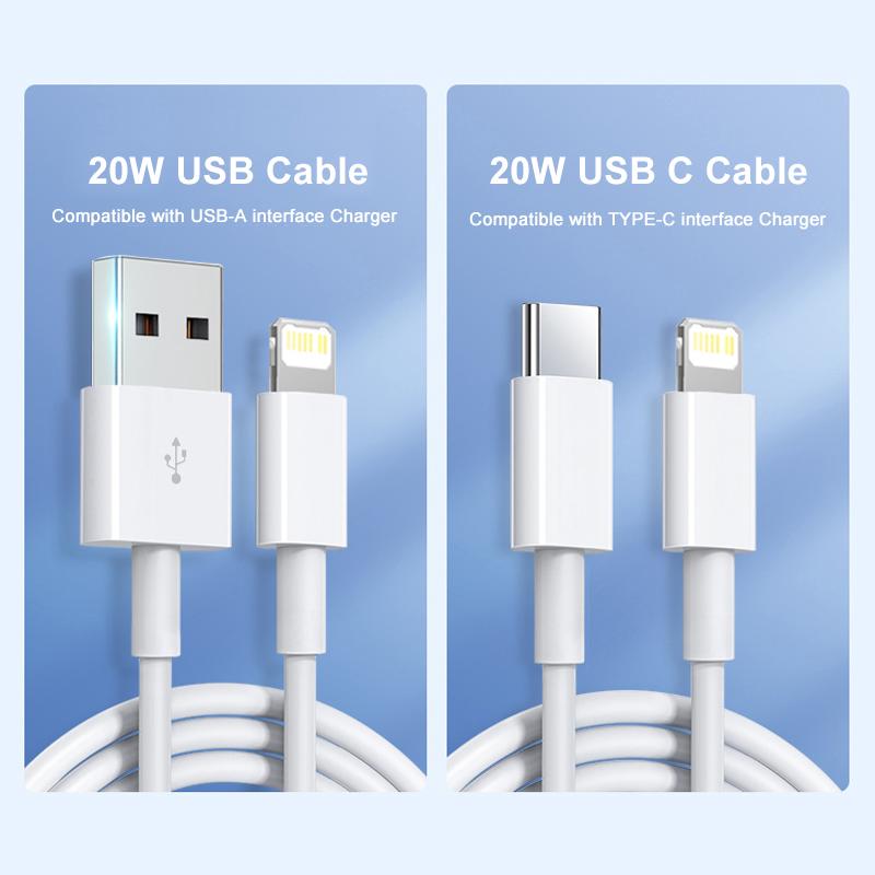 PD 20W Schnellladekabel für Apple iPhone 14 13 12 11 Pro Max Plus Mini USB C 1M 2M Datenkabel Schnellladetelefonzubehör
