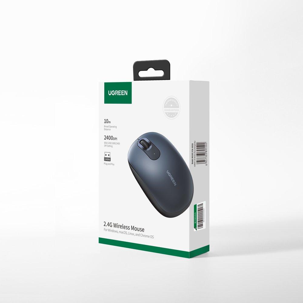 Ugreen MU105 Ergonomisk Trådløs Mus, 2,4 GHz med USB-tilkobling - Elegant Marineblå Finish