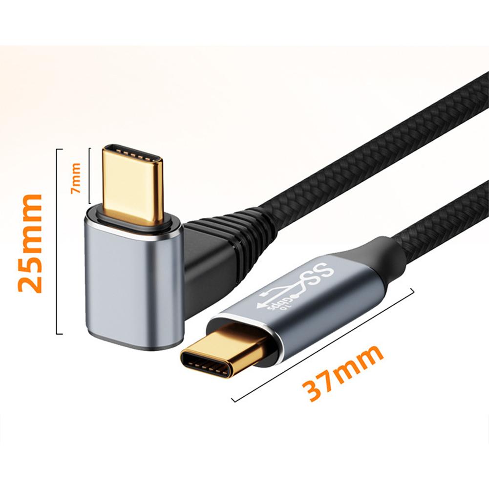 Gen2 Type-c To Type-c Data Cable Usb3.1 Hd Output Pd100w Charging 3d Elbow Projection Line Compatible For Steam Deck