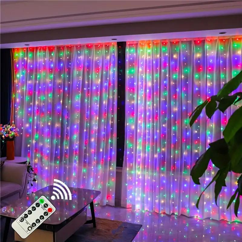 LED 346M USB Curtain Fairy Light String Christmas Decoration Garland Wedding Party Holiday Halloween Xmas Home Bedroom Light