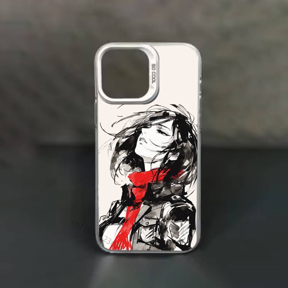 Attack On T-Titan Mikasa Phone Case for iPhone 15 16 Pro Max Air SE 11 13 Pro 14 Plus 12 11Pro 15Pro Max 16e Cover