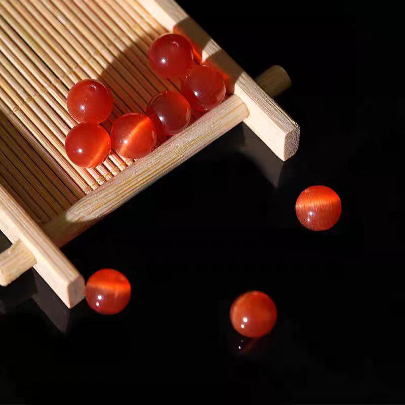 Green Cat's Eye Grape Beads: Round Spacer Beads for DIY Jewelry - Bracelet & Necklace Accessories.