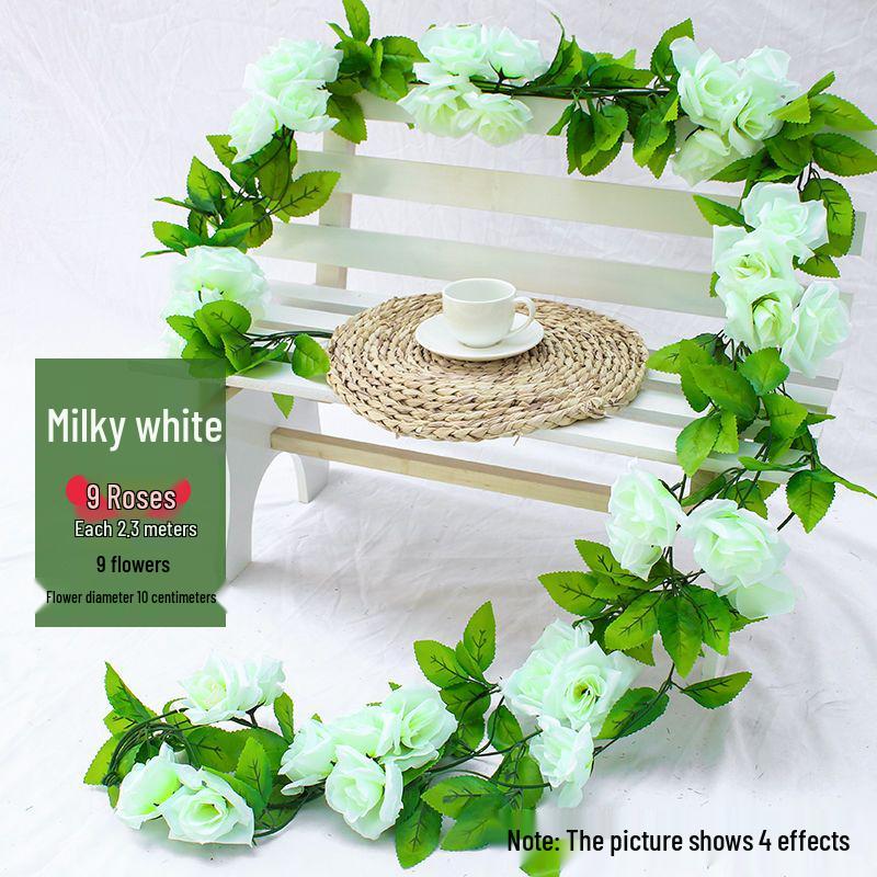 Artificial Rose Vine Garland for Air Conditioning Pipe Decoration