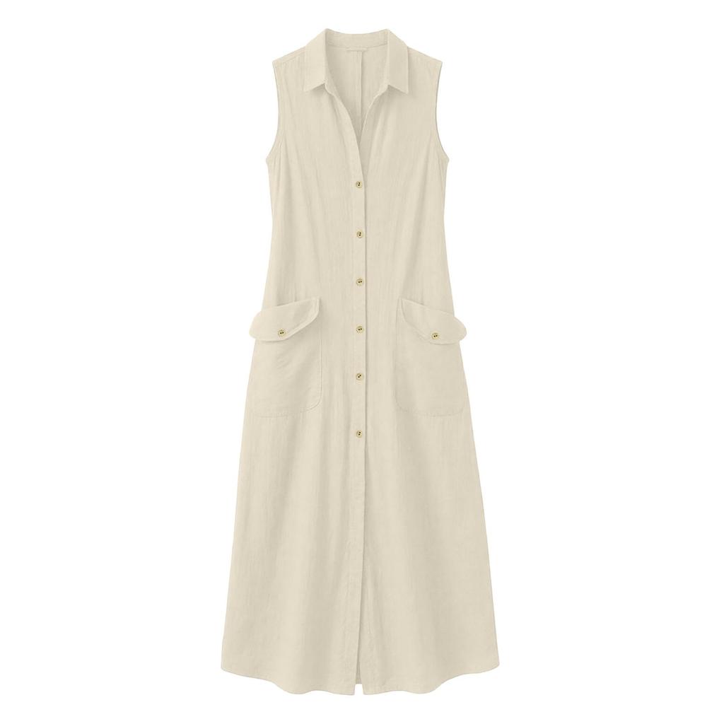 Summer Dresses for Women 2026 Button Down Sleeveless Midi Dresses for Women Casual Dresses for Women Graduation Dress