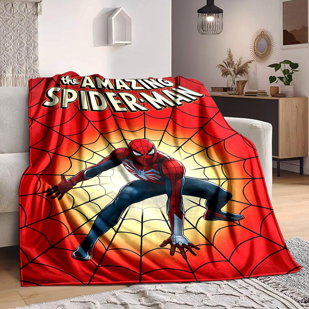 1pz Coperta Morbida e Calda tipo Flanella di Spider-Man, Accogliente per Divano, Letto, Ufficio e Viaggio, Versatile per Tutte le Stagioni, Regalo di Natale