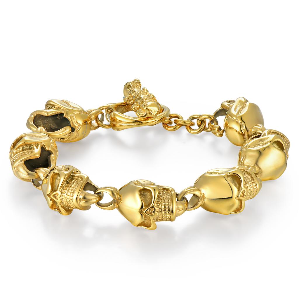Personalized Vintage Skull Titanium Steel Men's Bracelet Stainless Steel Rock Punk Bracelet