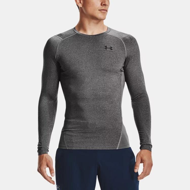 Under Armour Running Training Fitness Shirt Men Tops Gray 1361524-090