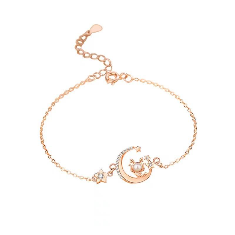 Star Moon Cute Dragon Necklace for Women Simple Star Moon Cute Dragon Pendant
