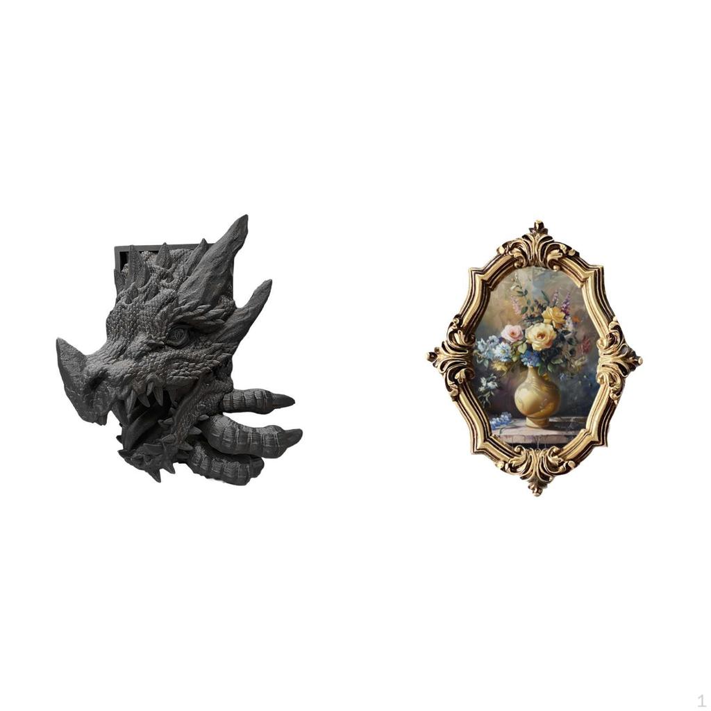 Resin Bookend And Picture Frame Vintage Art Decor for Bookshelf Living Room Office Bedroom Display