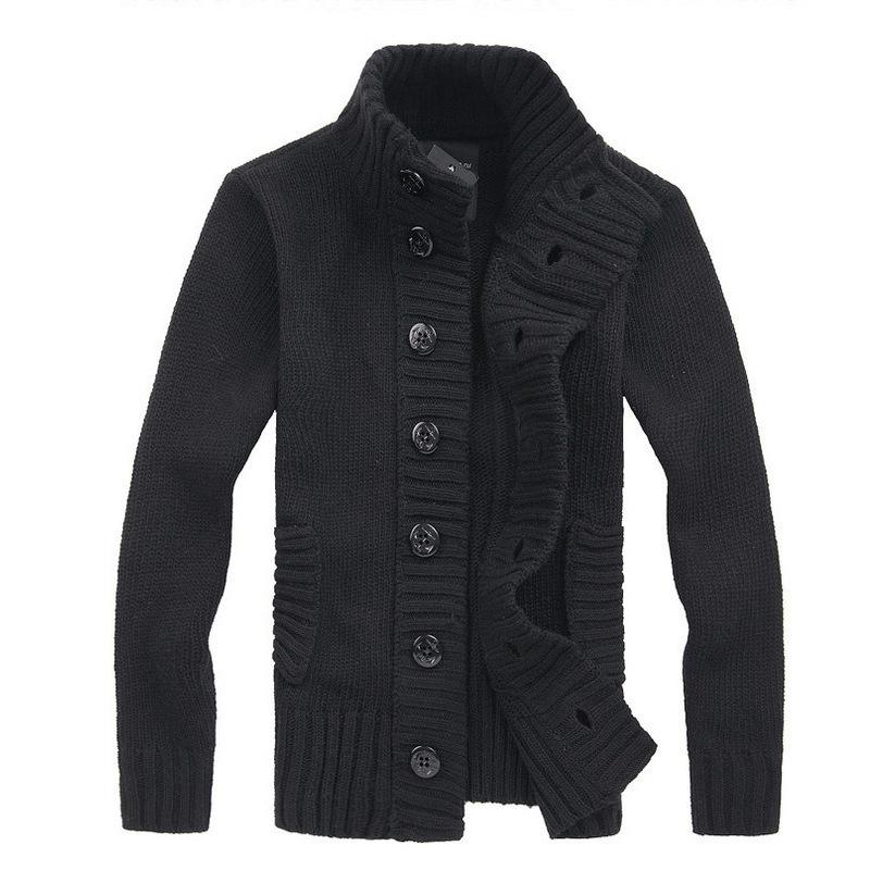 MAITA Men's Wool Cardigan Sweaters Stand Collar Sweaters