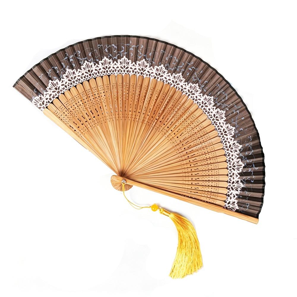 Silk Cloth Color Changing Folding Fan Bamboo Material Dance Fan Elegant Handicraft Fan Summer Use