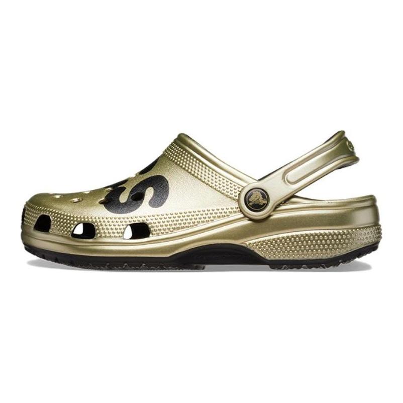 Crocs Eva Fashion Versatile Lightweight Breathable Clogs Unisex Footwear Gold 210803-797