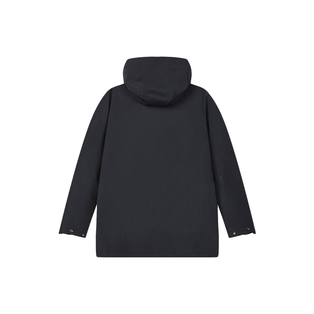 Fila Solid Color Zip-Up Hooded Reversible Long Sleeve Cotton Jacket Men Jackets Black F11M412701F-BK
