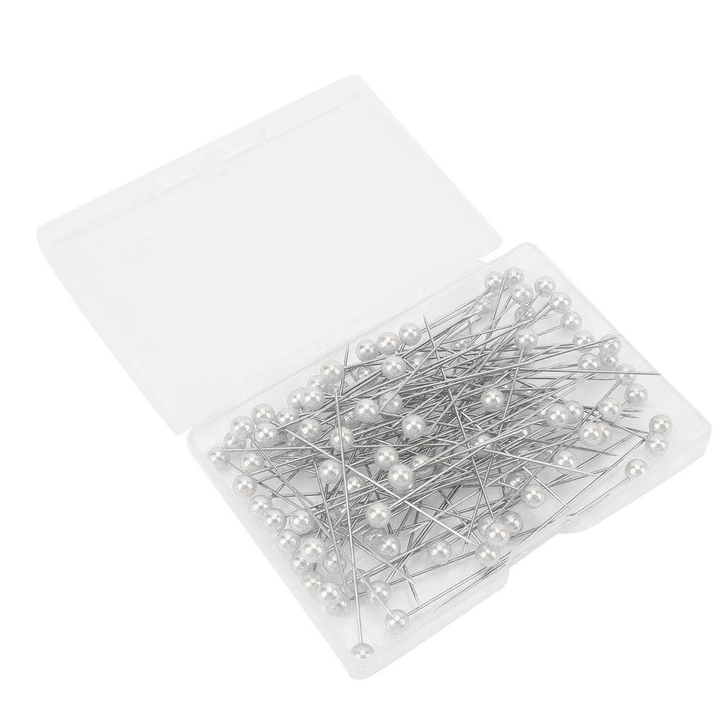 100Pcs Pearlized Head Pins Sewing Quilting Straight for Bouquets Floral Fabric