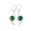 Chrome Diopside Gemstone 925 Sterling Silver Handmade Long Hook Earrings 2.00" For Women EE-53-11