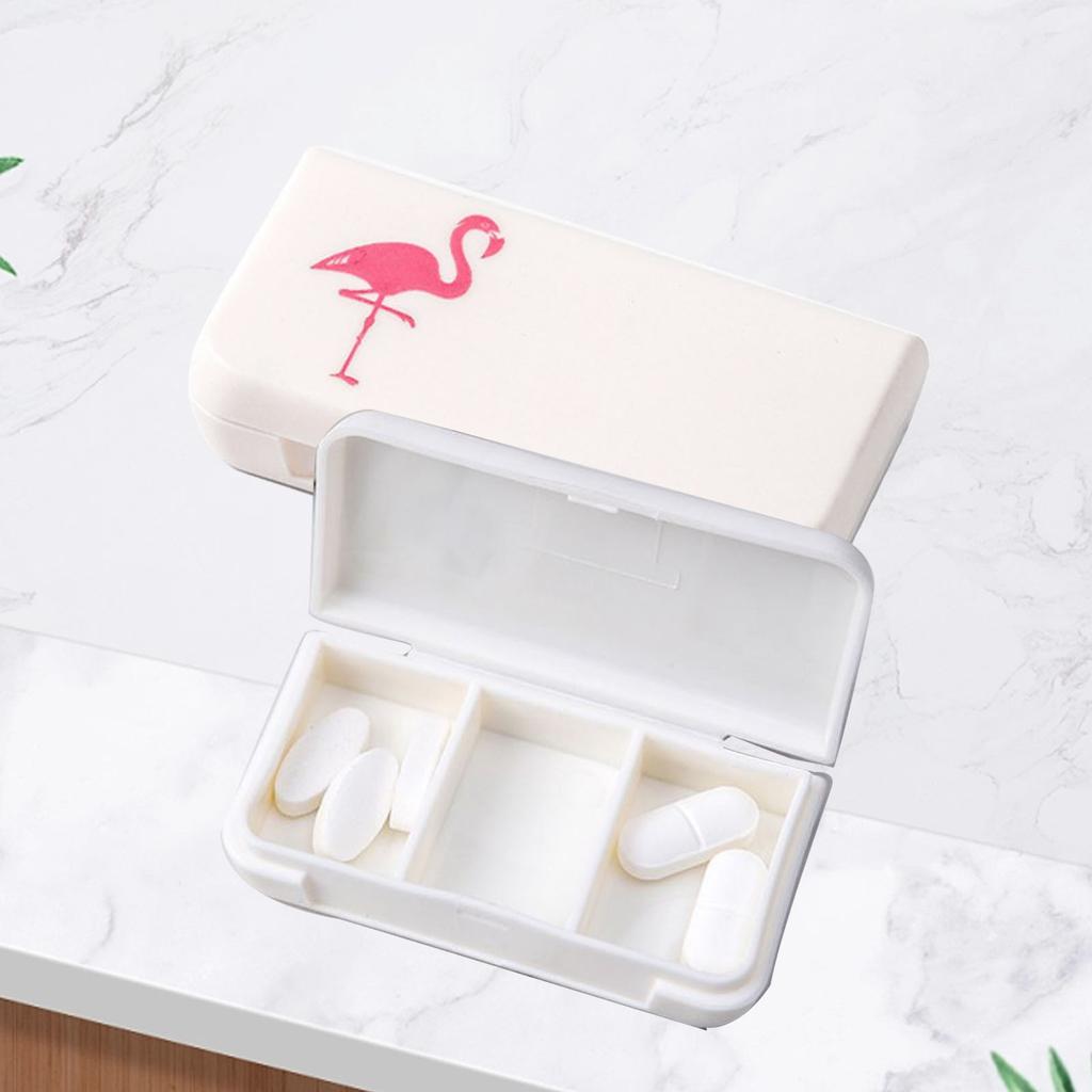3 Compartments Portable Medicine Case Plastic Easy To Clean Sealed Small Vitamin Box for Pocket Purse