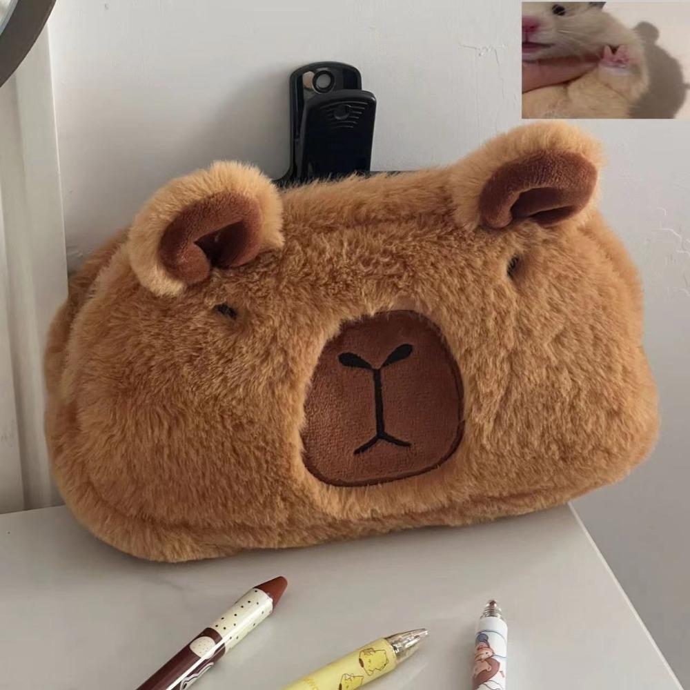 

Soft Cute Cartoon Stationery Storage Bag Plush Large Capacity Stationery Box Cute Storage Bag