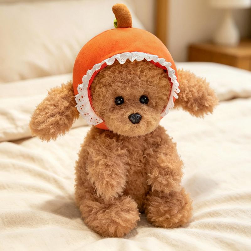 2632Cm Cartoon Schattige Teddy Hond Pluche Pop Kussen Appel Hoofdhoes Poedel Dier Knuffel Huisdecoratie Cadeau Voor Kinderen about 32cm