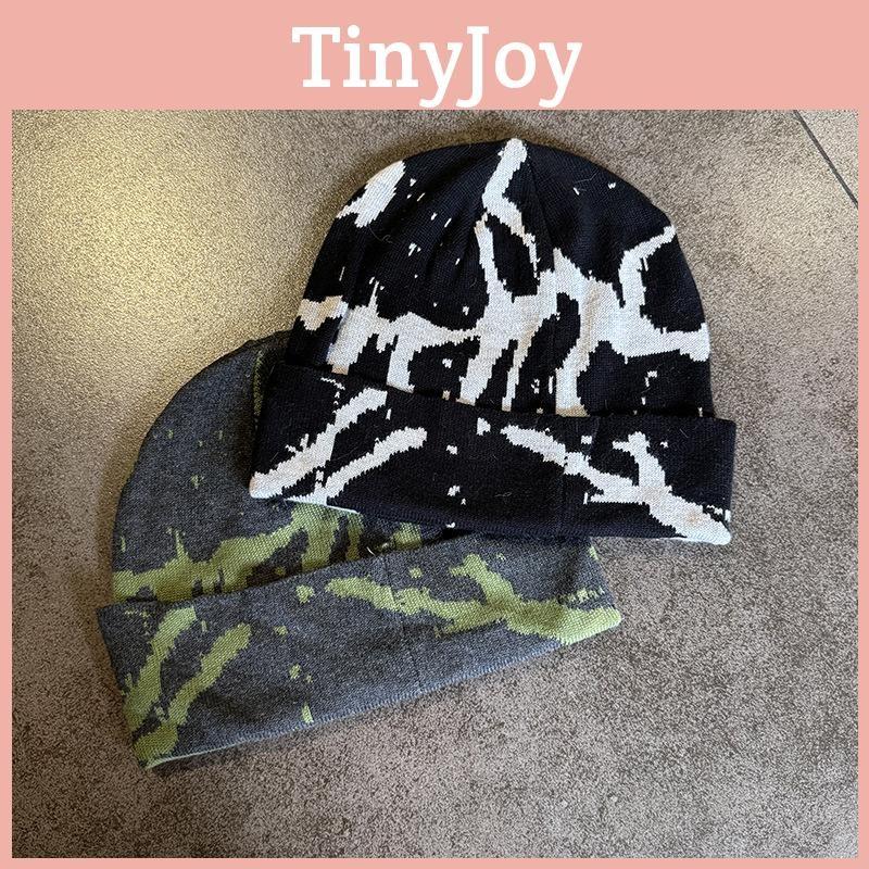 Knit Jacquard Striped Beanie Cap For Warm Winter Fashion Streetwear Gift Hat