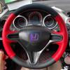 Handgenähtes schwarzes rotes rutschfestes Leder-Lenkradbezug für Honda Old Civic (3-Speichen) Autoteile 2006-2011