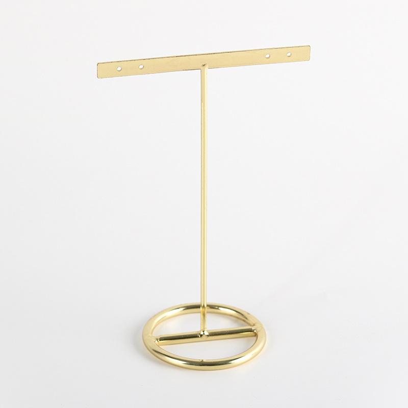 Metal Storage Rack Geometric Hook Earrings Necklace Golden Jewelry Display Stand Desktop Storage Container Home Decoration