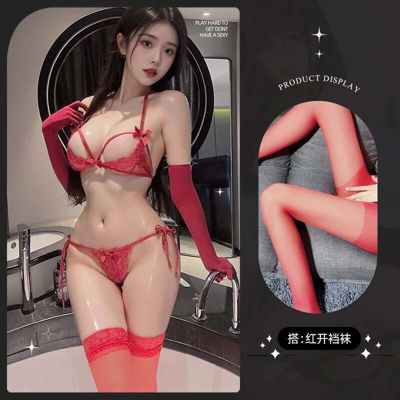 Sexy Bikinis Set Underwear Thin Gathering Breathable Lace Collection Side Breasts Sexy Strap Pure Desire Kroean Women NKT7