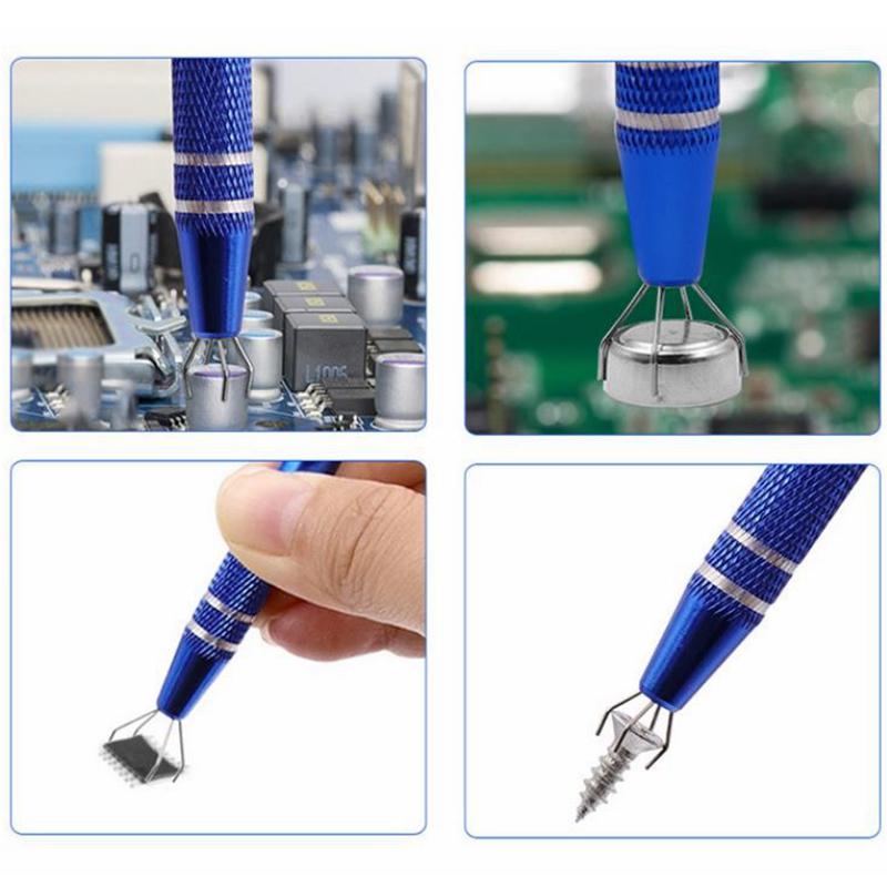 IC Chip Extractor Electronic Component Parts Gripper Catcher Screw Picker Tweezers Pick Up Tool Metal Grabber Repair Hand Tools