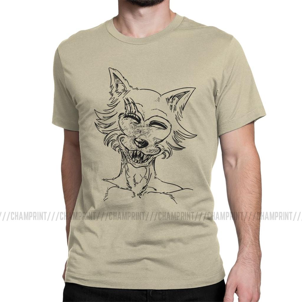 Beastars Legosi Anime T Shirts For Men Humor T Shirts Crewneck Animals Manga Tee Shirt