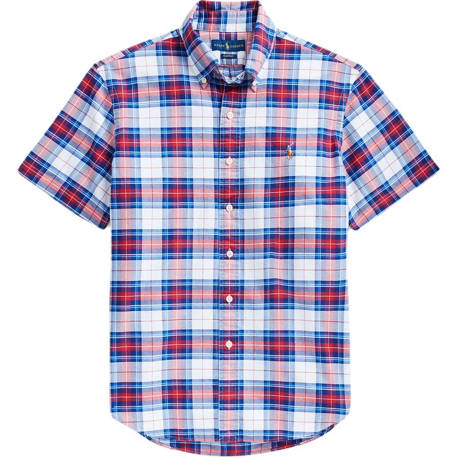 

Polo Ralph Lauren Ss26 Logo Embroidered Plaid Oxford Short Sleeve Shirt Classic Edition Men shirts MNPOWOV1N820052-999 S