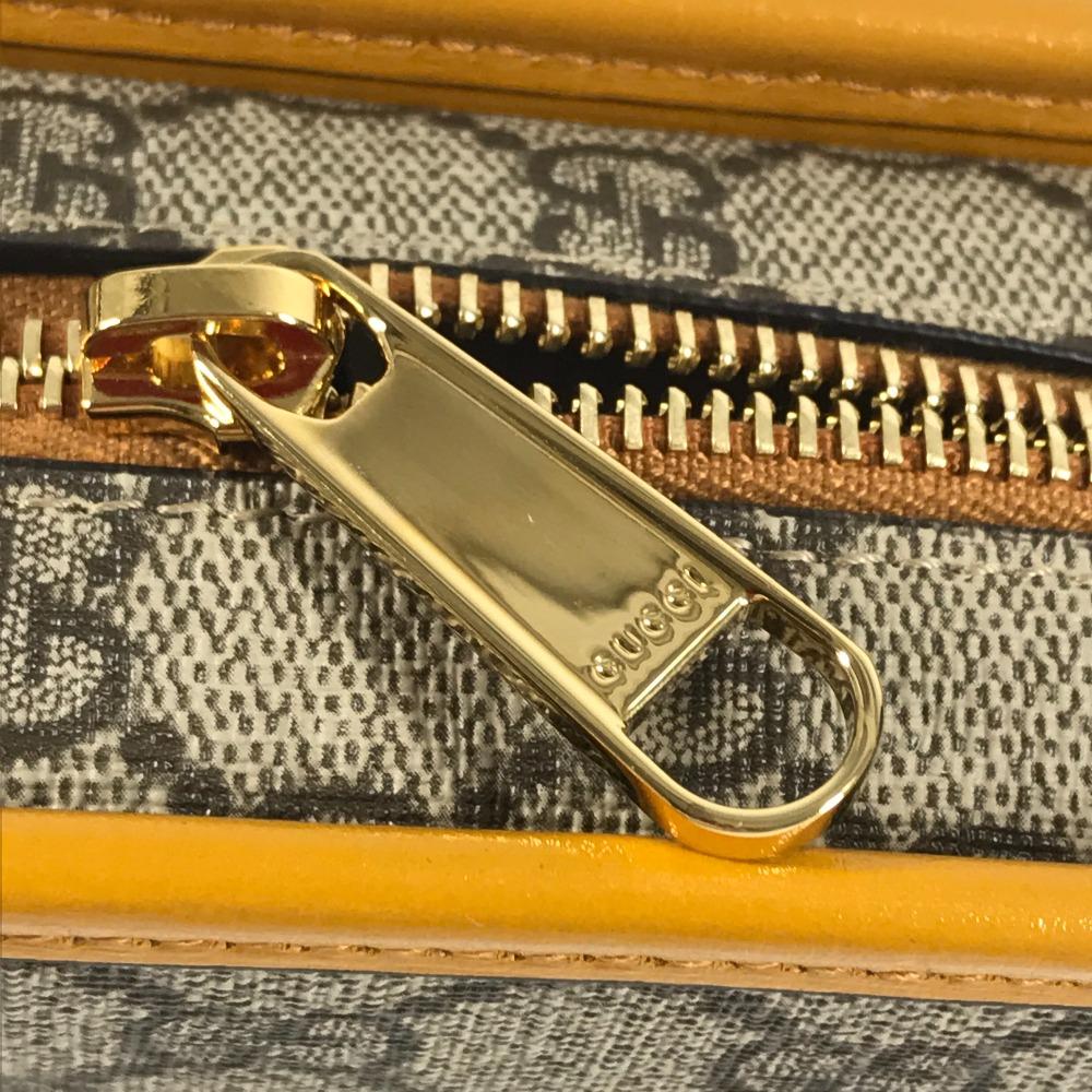 GUCCI 625764 GG Supreme GG logo Clutch bag pouch with handle Beige/Yellow Unused