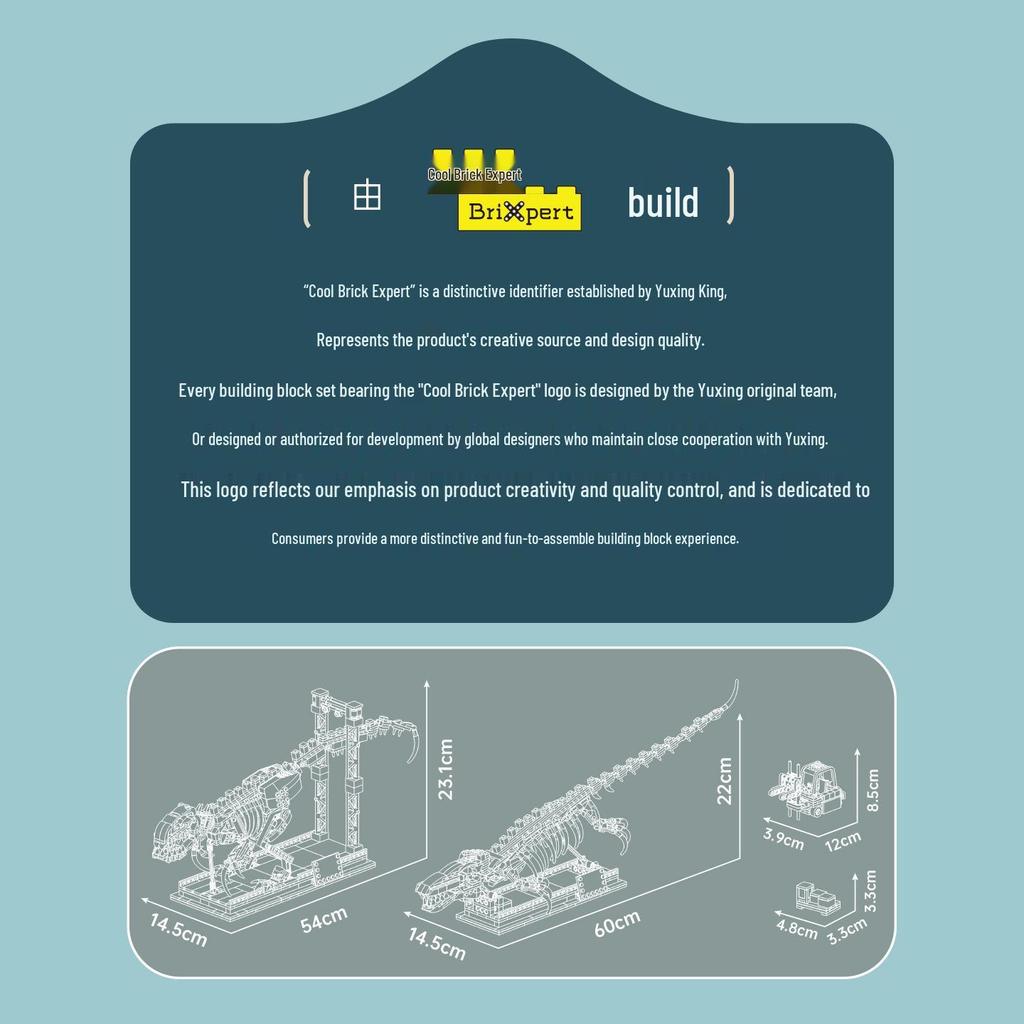 Yuxing King Dinosaur Fossil Model: Mosasaurus & Velociraptor Building Blocks for Kids.