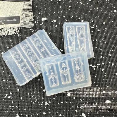 Nails Mold Manicure Templates For Nails Crafts 3D Baroque Vase Candle Holder Silicone Mold Nail Art Decoration DIY Transparent