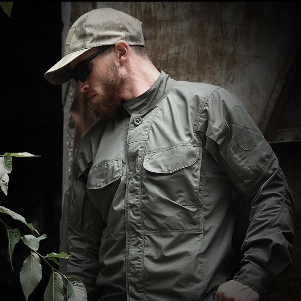 

Камуфляжна тактична сорочка Чоловіча вулична багатофункціональна швидковисихаюча осіння сорочка Тренувальний костюм з довгими рукавами XL сірий колір