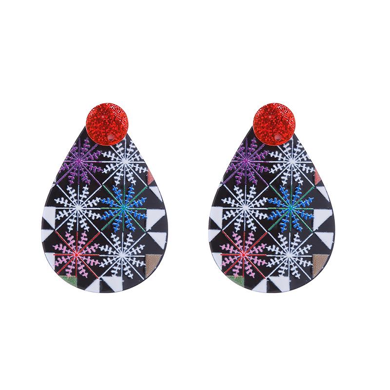 Cross-Border Christmas Reindeer & Tree Acrylic Earrings