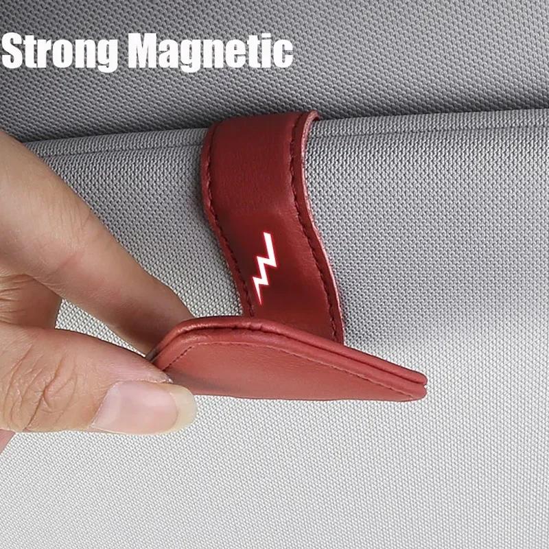 Universal Sun Visor Clip Sunglasses Holder Car Glasses Holder Microsoft Leather Eyeglasses Hanger Ticket Clip glasses Mount